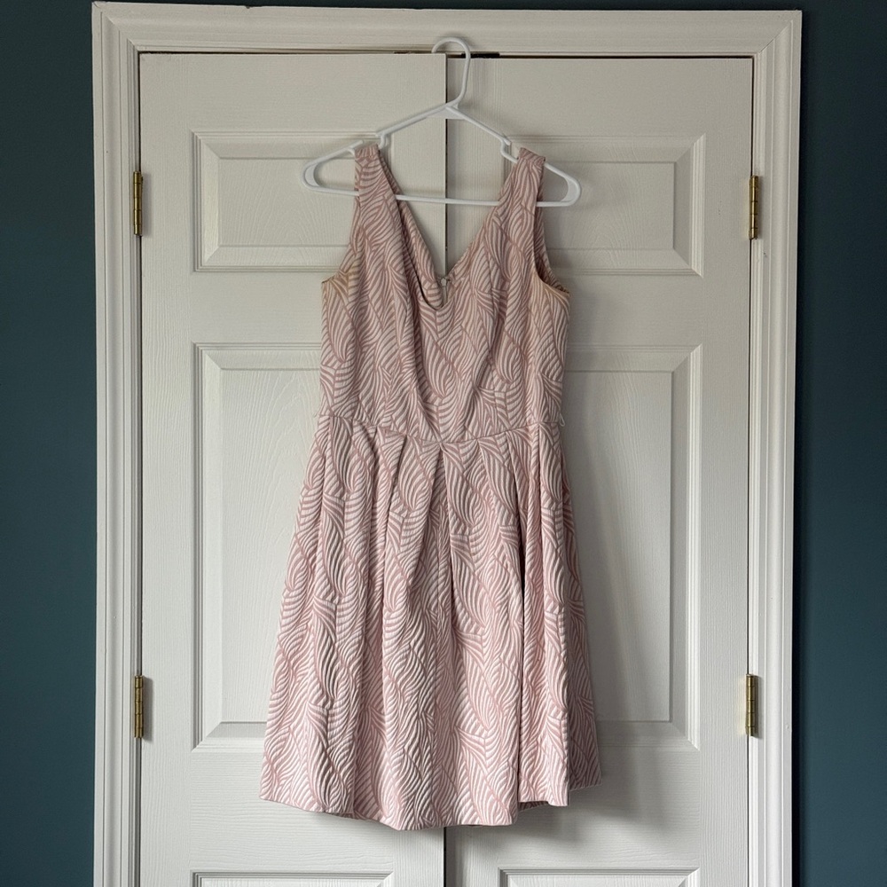 Calvin Klein Blush Pink Sleeveless V-Neck Fit-and-Flare Dress